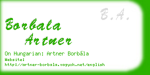 borbala artner business card