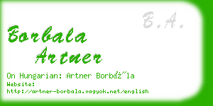 borbala artner business card